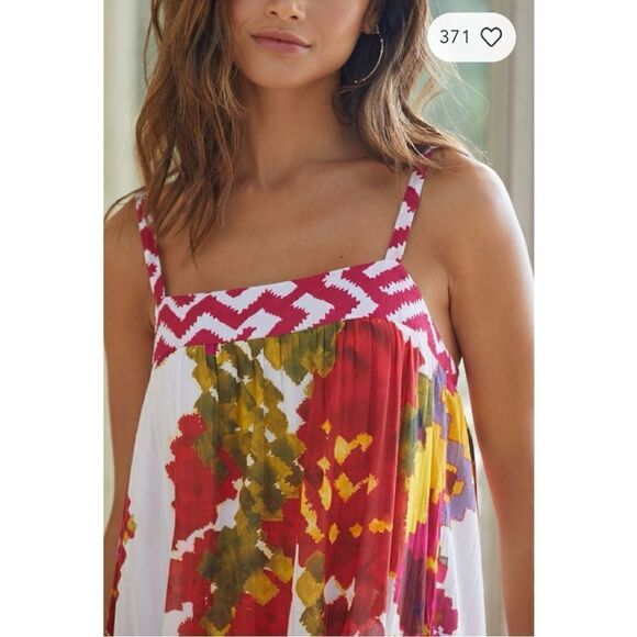 NEW Anthropologie Ro's Garden Natasha Kobe A-Line Floral TIered Maxi Dress Large - Picture 2 of 4